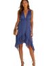 Ulla Johnson 100% Silk 100% Viscose Print Blue Red Cocktail Dress Size 4 - photo 1