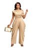Shein Solid Tan Jumpsuit Size L - photo 1