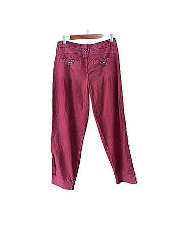 Anthropologie Bordeaux Embroidered Side Stripe Chino Pants Casual Pants (view 2)