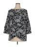 Apt. 9 97% Polyester 3% Spandex 100% Polyester Floral Black White 3/4 Sleeve Blouse Size XL - photo 1