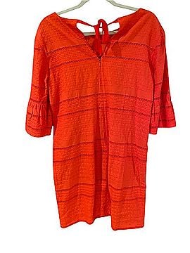 J.Crew Flutter Sleeve Eyelet Shift Dress Casual Dress (view 2)