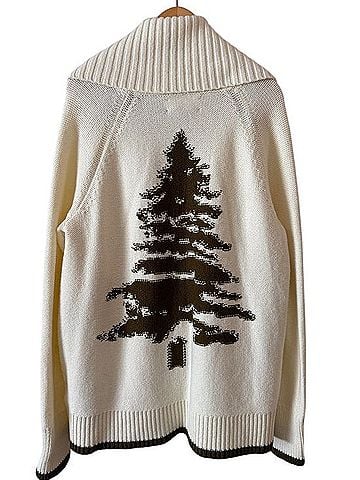 Anthropologie Evergreen Pine Tree Cardigan Cardigan (view 2)