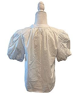 Evereve Felix Puff Sleeve Poplin Short Sleeve Blouse (view 2)