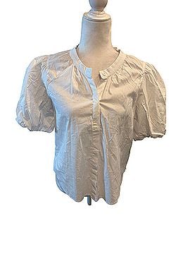 Evereve Felix Puff Sleeve Poplin Short Sleeve Blouse (view 1)