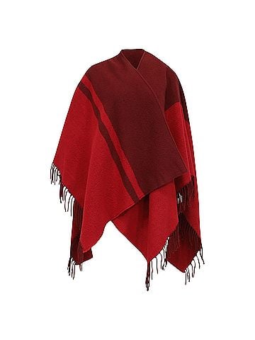 Maje Maje Fringed Shawl in Burgundy Acrylic (view 1)