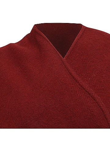 Maje Maje Fringed Shawl in Burgundy Acrylic (view 2)