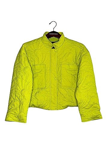 7 For All Mankind Neon Green Quilted Swirl Jacket (view 1)