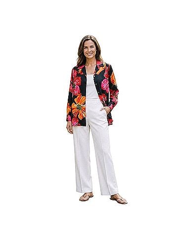 Victor Costa Long Sleeve Silk Top (view 1)