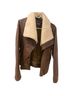 Badgley Mischka 100% Leather Brown Ivory Jacket Size XL - photo 1