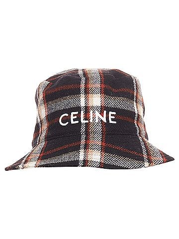 Céline Celine Runway Plaid Woven Bucket Hat (view 1)