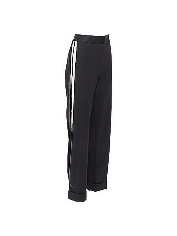 Monse Monse wool cotton logo trim wide leg pants (view 1)
