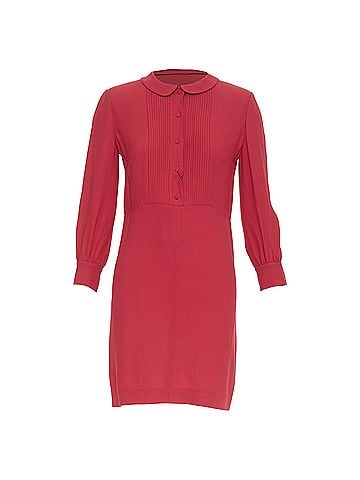 Saint Laurent Saint Laurent crepe pleated front dress (view 1)