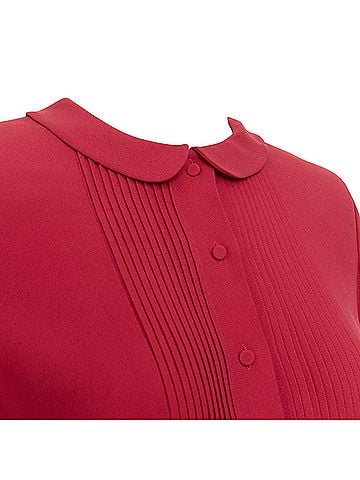 Saint Laurent Saint Laurent crepe pleated front dress (view 2)