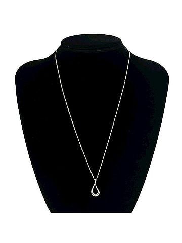 Tiffany & Co. TIFFANY&amp;Co. Tiffany Open Teardrop Necklace, Sterling Silver 925 Pendant Choker, Accessory, Item Number 05618 (view 2)