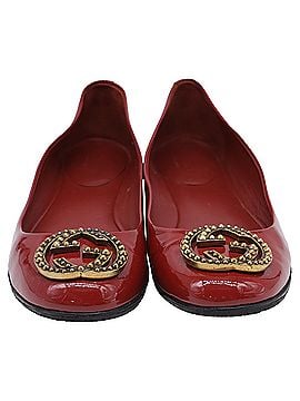 Gucci Gucci Studded GG Ballet Flats in Burgundy Patent Leather (view 2)