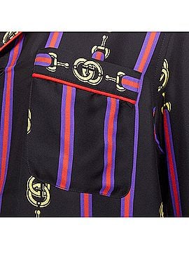 Gucci Gucci Garden silk stripe pajama blouse shirt (view 2)
