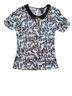 Hot Topic Print Black White Short Sleeve Blouse Size XL - photo 1