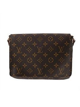 Louis Vuitton LOUIS VUITTON Louis Vuitton Monogram Musette Tango Short Brown M51257 Women's Canvas Shoulder Bag B Rank Used Ginzo (view 1)