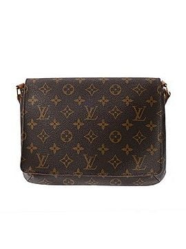 Louis Vuitton LOUIS VUITTON Louis Vuitton Monogram Musette Tango Short Brown M51257 Women's Canvas Shoulder Bag B Rank Used Ginzo (view 1)