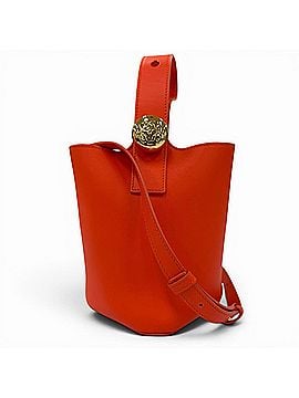 Loewe LOEWE AANBBBMX01 Pebble Bucket Bag Mini Smooth Calfskin 2-Way Shoulder Bag/Handbag Vivid Orange Gold Hardware Made in Spain Women's Comes with Dust (view 1)