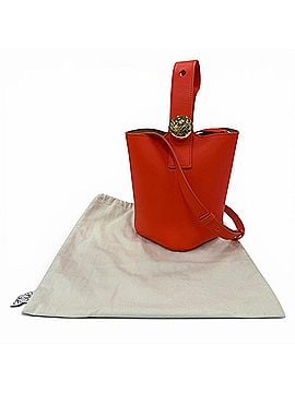 Loewe LOEWE AANBBBMX01 Pebble Bucket Bag Mini Smooth Calfskin 2-Way Shoulder Bag/Handbag Vivid Orange Gold Hardware Made in Spain Women's Comes with Dust (view 2)