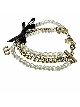 Christian Dior Christian Dior Montaigne 30 Toronto Ribbon Logo Hardware Faux Pearl Bracelet Gold Tone Women's (view 2)