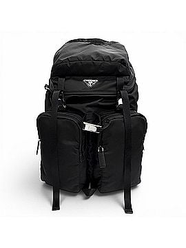 Prada PRADA 2VZ019 Triangle Logo Re-Nylon Leather Backpack Daypack Black Made in Italy Men's with Dust Bag (view 1)