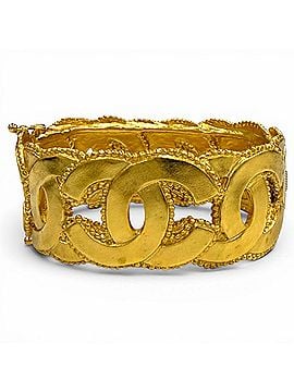 Chanel CHANEL Vintage 96A Coco Mark Bangle Bracelet, Gold, Made in France, Women's, with Box. (view 1)