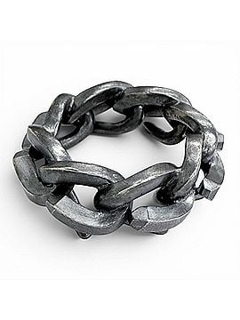 Tiffany & Co. TIFFANY&amp;Co. Tiffany Forge Link Ring, AG925 Sterling Silver, Oxidized Finish, Weight 11.81g, Men's/Women's. (view 1)