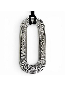 Hermès HERMES Touareg Pendant AG925 Leather Oval Necklace Accessory (Top Weight 29.1g) Silver for Men (view 1)
