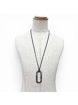 Hermès HERMES Touareg Pendant AG925 Leather Oval Necklace Accessory (Top Weight 29.1g) Silver for Men (view 2)