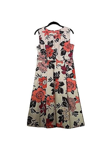 Ann Taylor Floral Pleated Dress Cocktail Dress (view 2)