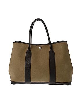 Hermès HERMES Garden Party PM Khaki Brown ?F stamp (circa 2002) Women's Toile Officier Leather Handbag B Rank Used Ginzo (view 2)