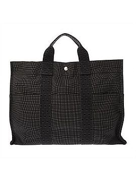 Hermès HERMES Hermes Herline MM Grey Canvas Tote Bag for Men and Women, AB Rank, Used, Ginzo (view 1)