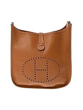 Hermès HERMES Evelyne GM Natural ?B stamp (circa 1998) Men's/Women's Ardennes Shoulder Bag B Rank Used Ginzo (view 1)