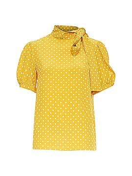 Céline Celine polka dot side pussybow puff sleeves blouse (view 1)