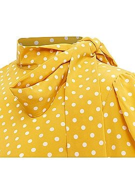 Céline Celine polka dot side pussybow puff sleeves blouse (view 2)