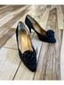 Nine West 100% Satin Solid Black Heels Size 7 - photo 9