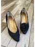 Nine West 100% Satin Solid Black Heels Size 7 - photo 8