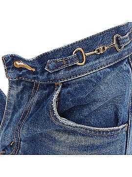 Céline Celine washed gold horsebit logo buckles jeans (view 2)
