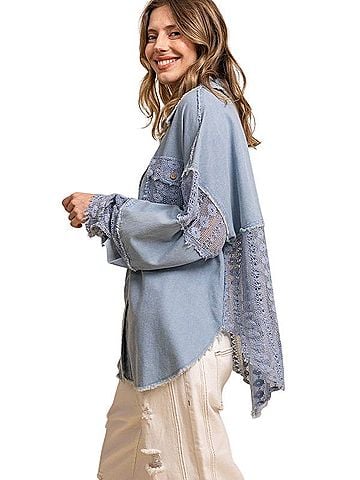 Blue Velvet Button-Down Shirt (view 2)