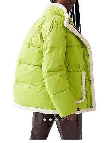 Urban Outfitters Zaniah Puffer Sherpa Jacket Coat (view 2)