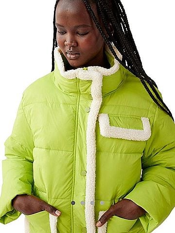 Urban Outfitters Zaniah Puffer Sherpa Jacket Coat (view 1)