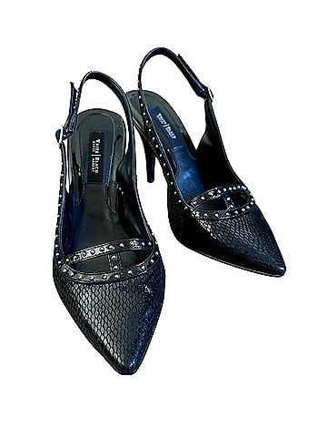 White House Black Market Megan Snakeskin Studded Slingback Heels (view 1)