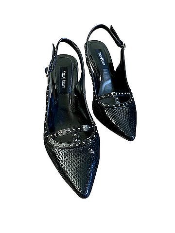 White House Black Market Megan Snakeskin Studded Slingback Heels (view 2)