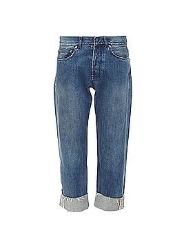 Christian Dior Dior CD 01 denim logo tape cuff cropped jeans (view 1)
