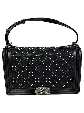 Chanel Chanel Crumpled Lambskin New Medium Studded Black Boy Flap Bag (view 1)
