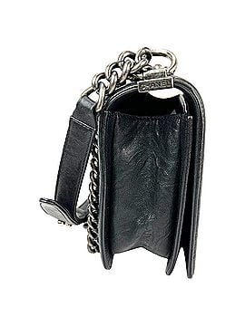Chanel Chanel Crumpled Lambskin New Medium Studded Black Boy Flap Bag (view 2)
