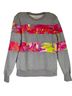 Trina Turk Stripes Gray Pink Orange Green Pullover Sweater Size M - photo 1
