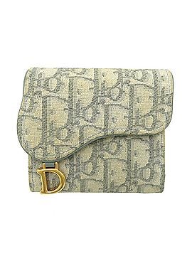 Christian Dior Christian Dior Saddle Lotus Wallet, Women's Tri-fold Canvas, White (view 1)